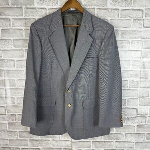Arnold Palmer VTG Gray Wool Gold 2 Button Sports Coat Blazer Jacket Mens 42s